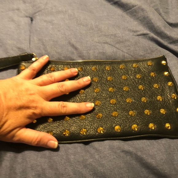 Below the Belt black leather studded clutch - Picture 3 of 3